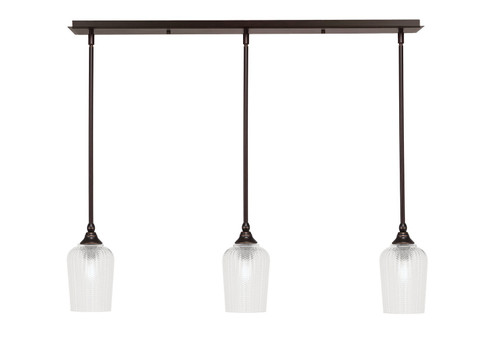 Stem Three Light Linear Pendalier in Dark Granite (200|36-DG-4250)