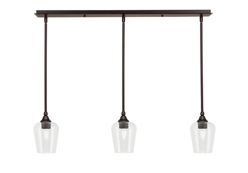 Stem Three Light Linear Pendalier in Dark Granite (200|36-DG-210)