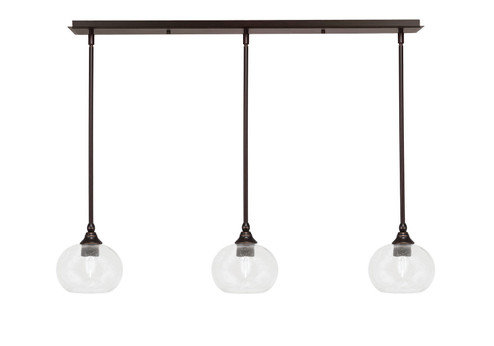 Stem Three Light Linear Pendalier in Dark Granite (200|36-DG-202)