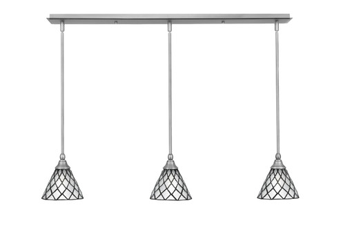 Stem Three Light Linear Pendalier in Brushed Nickel (200|36-BN-9185)
