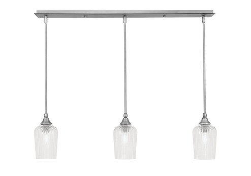 Stem Three Light Linear Pendalier in Brushed Nickel (200|36-BN-4250)