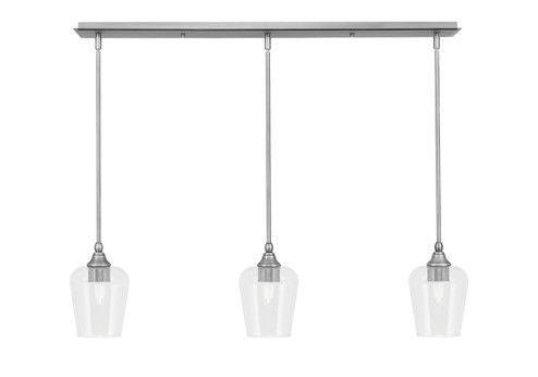 Stem Three Light Linear Pendalier in Brushed Nickel (200|36-BN-210)