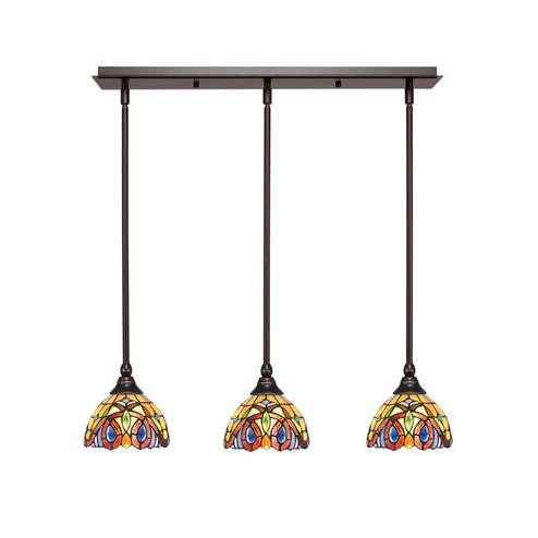 Stem Three Light Linear Pendalier in Dark Granite (200|25-DG-9445) Stem Three Light Linear Pendalier in Dark Granite (200|25-DG-9445)