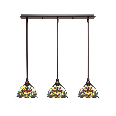 Stem Three Light Linear Pendalier in Dark Granite (200|25-DG-9365)