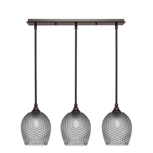 Stem Three Light Linear Pendalier in Dark Granite (200|25-DG-4902)