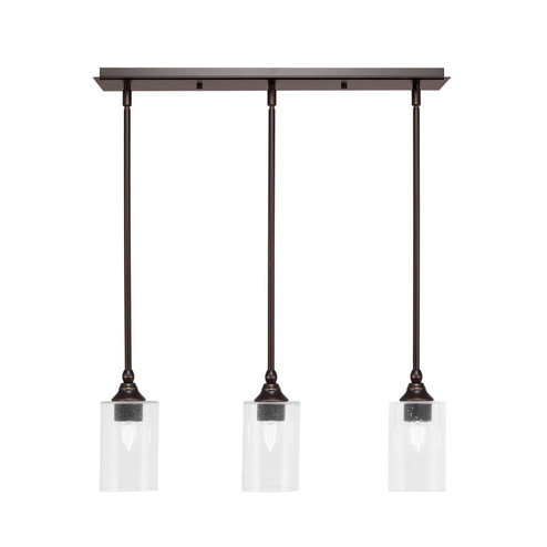 Stem Three Light Linear Pendalier in Dark Granite (200|25-DG-300)