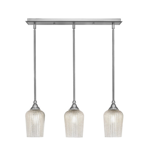 Stem Three Light Linear Pendalier in Brushed Nickel (200|25-BN-4253)
