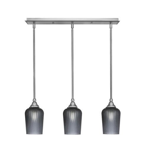 Stem Three Light Linear Pendalier in Brushed Nickel (200|25-BN-4252)