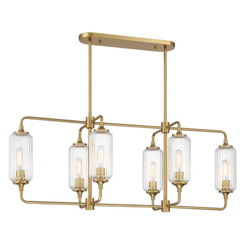 Holton Six Light Linear Chandelier in Warm Brass (51|1-3026-6-322)