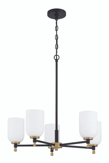 Council Five Light Chandelier in Flat Black/Satin Brass (46|60325-FBSB) Council Five Light Chandelier in Flat Black/Satin Brass (46|60325-FBSB)