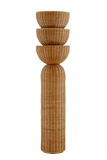 Rian Three Light Floor Lamp in Patina Brass (67|PFL1055-PBR)