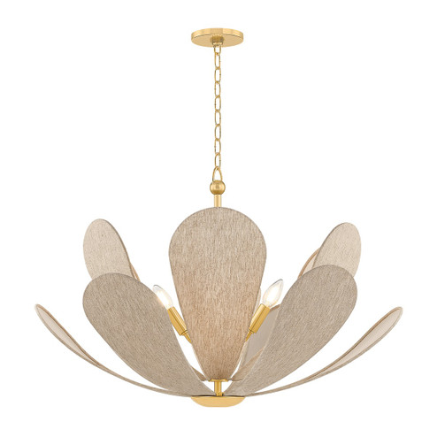 Nadine Six Light Chandelier in Aged Brass (428|H1024806-AGB) Nadine Six Light Chandelier in Aged Brass (428|H1024806-AGB)