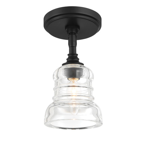 Gregory One Light Semi Flush Mount in Matte Black (60|GRG-1040-MK_CEILING)