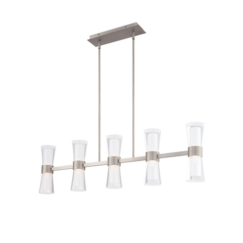 Hourglass LED Pendant in Brushed Nickel (34|PD-91536-30-BN) Hourglass LED Pendant in Brushed Nickel (34|PD-91536-30-BN)