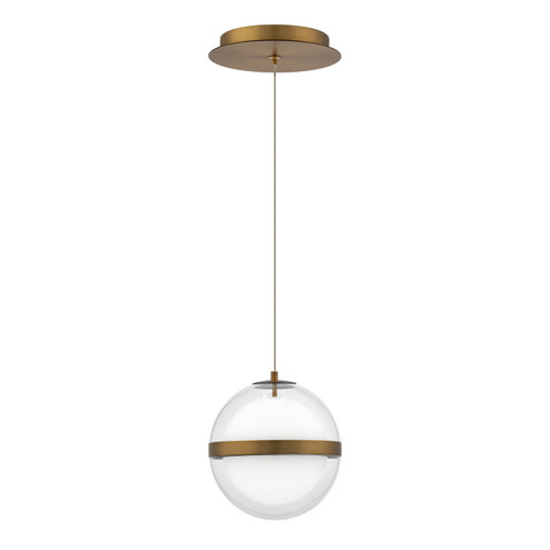 Cyllindra LED Pendant in Aged Brass (34|PD-77506-30-AB)