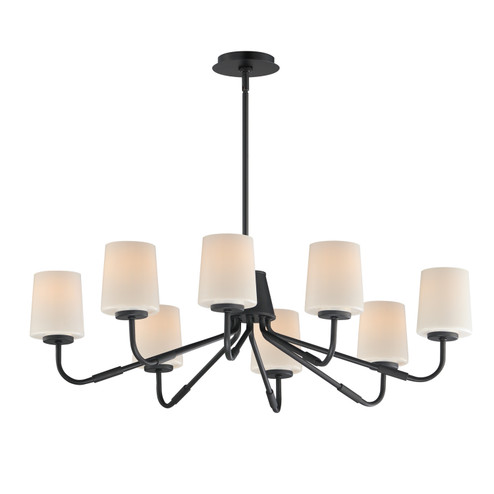 Durham Eight Light Chandelier in Black (16|12698WTBK)