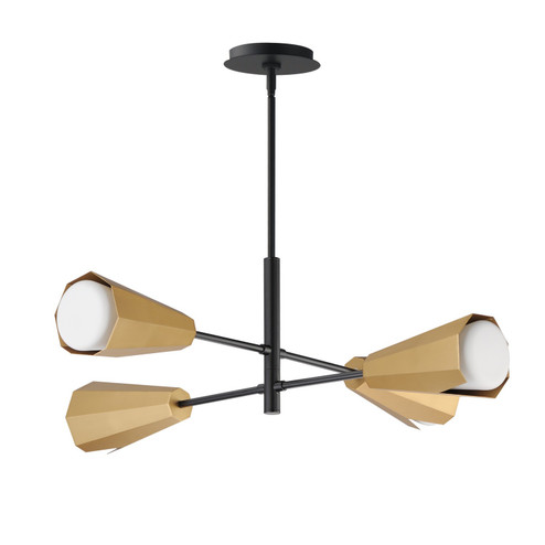 Rizzo Four Light Chandelier in Black / Antique Brass (16|10815SWBKAB)