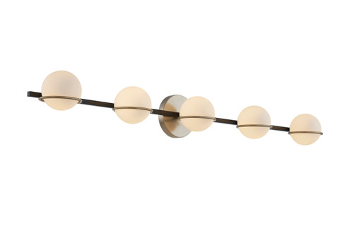 Fusion LED Bath Bar in Matte Black w/ Brass (102|FSN-4165-OPAL-MBBR)