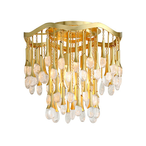 Kiara Three Light Semi Flush Mount in Gold Leaf (68|286-33-GL)