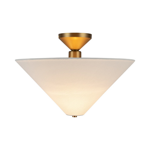Bridgette One Light Semi-Flush Mount in Brushed Gold/White Linen (452|SF497016BGWL)
