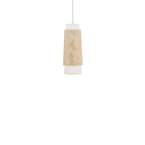 Chauncey LED Mini Pendant in Beige Travertine/Aged Brass (281|PD-5513-35-WV/AB)