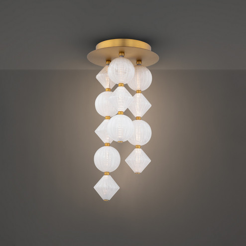 Pearla LED Flush Mount in Aged Brass (281|FM-2523-AB)