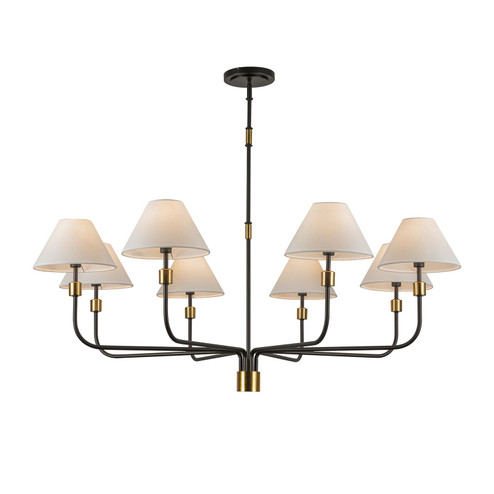 Providence Eight Light Chandelier in Black, Brushed Brass (78|AC12038BB) Providence Eight Light Chandelier in Black, Brushed Brass (78|AC12038BB)