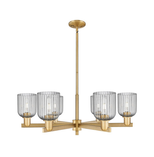 Arcadia Six Light Chandelier in Brushed Brass (405|716-6CR-BB-G559-5SM)