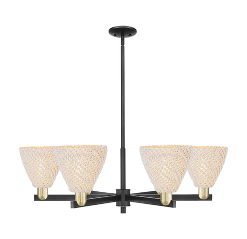 Arcadia Six Light Chandelier in Black Antique Brass (405|716-6CR-BAB-NBD-75-NAT)
