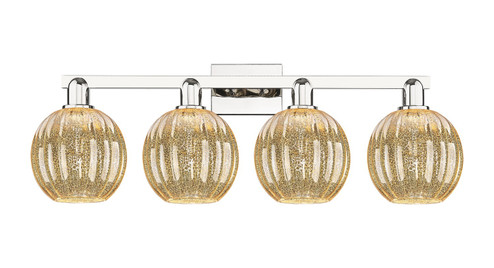 Arcadia Four Light Bath Vanity in Polished Nickel (405|716-4W-PN-G458-7ME)