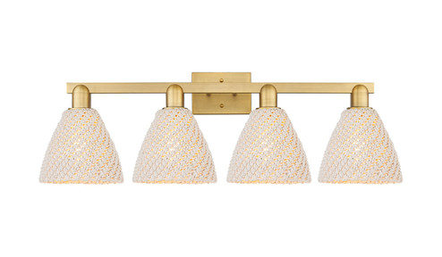 Arcadia Four Light Bath Vanity in Brushed Brass (405|716-4W-BB-NBD-75-NAT)