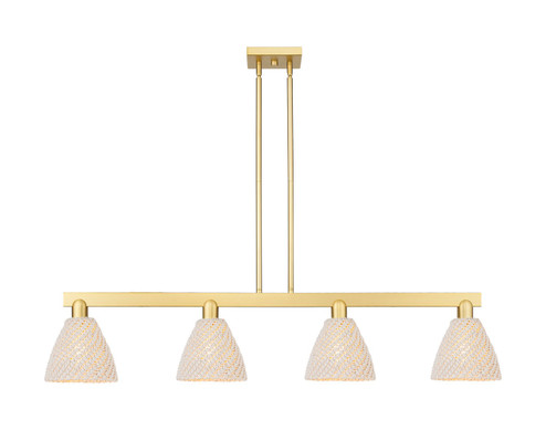 Arcadia Four Light Island Pendant in Satin Gold (405|716-4I-SG-NBD-75-NAT)