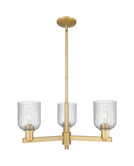 Arcadia Three Light Flush Mount in Brushed Brass (405|716-3CR-BB-G559-5SDY)