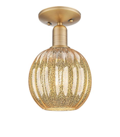 Arcadia One Light Semi-Flush Mount in Brushed Brass (405|716-1C-BB-G458-7ME)