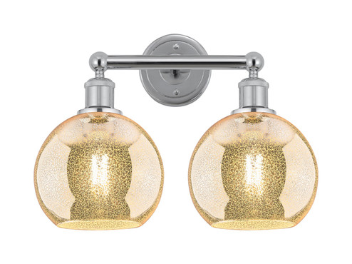 Edison Two Light Bath Vanity in Polished Chrome (405|616-2W-PC-G128-8)
