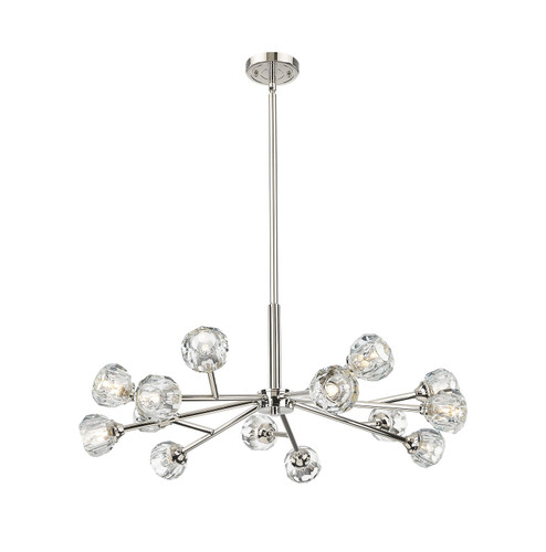 Ballston Urban 14 Light Chandelier in Polished Nickel (405|465-14CR-PN-G465-CL)
