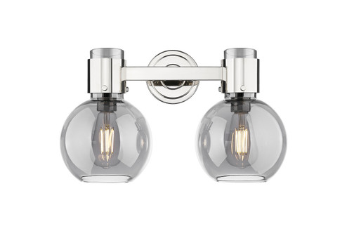 Downtown Urban Two Light Bath Vanity in Polished Nickel (405|464-2W-PN-G464B-7SM)
