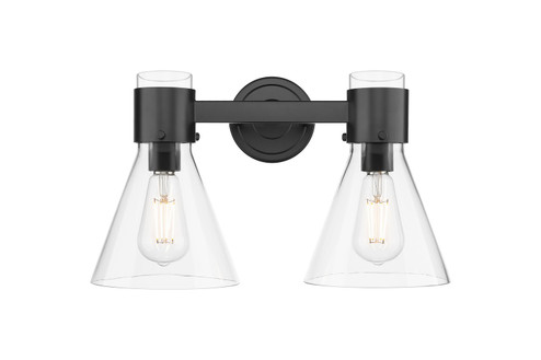 Downtown Urban Two Light Bath Vanity in Matte Black (405|464-2W-BK-G464C-7CL)