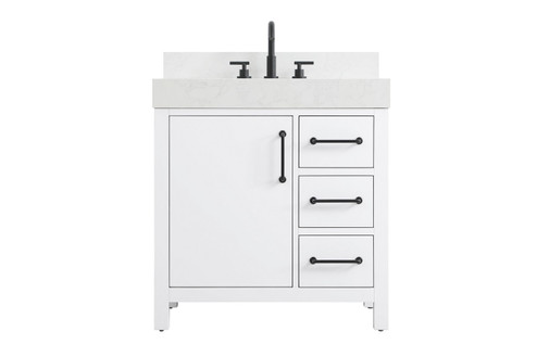 Nathan Bathroom Vanity in White (173|VF60632WH-BS)