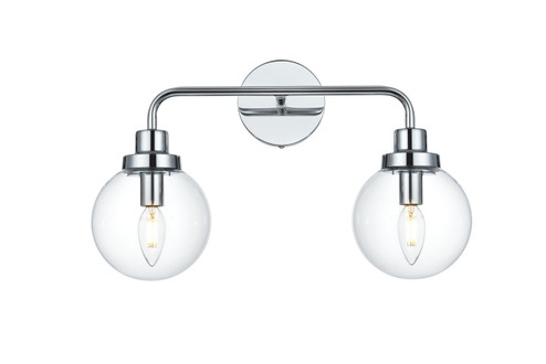 Hanson Two Light Wall Sconce in Chrome and Clear (173|LD7033W19C)