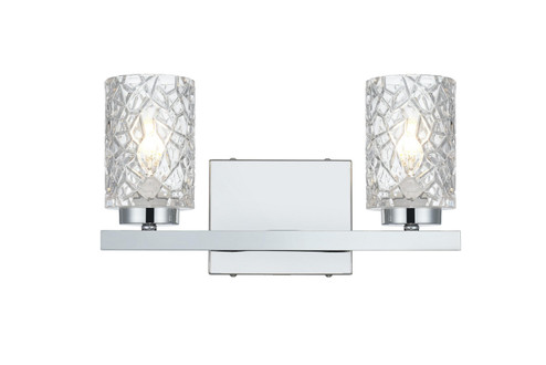 Cassie Two Light Wall Sconce in Chrome and Clear (173|LD7026W14C)