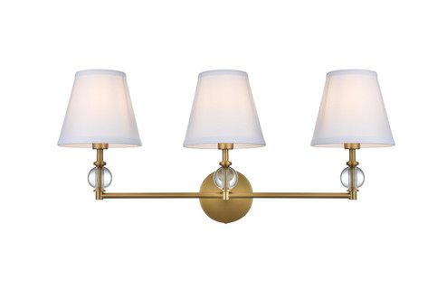 Bethany Three Light Wall Sconce in Satin Gold and White (173|LD7023W24SG)