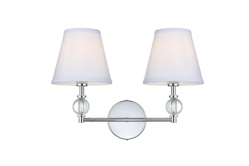 Bethany Two Light Wall Sconce in Chrome and White (173|LD7022W15C)