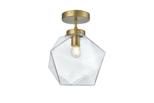 Lawrence One Light Flush Mount in Satin Gold and Clear (173|LD2346SG)