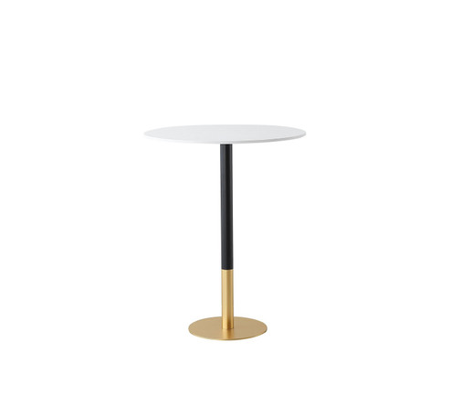 Ronan Pub Table in White and Gold (173|AF110232WH)
