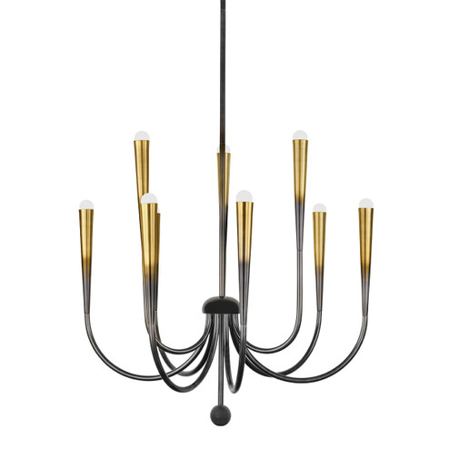 Adley Nine Light Chandelier in Gradient Brass (70|CB3849-GB)