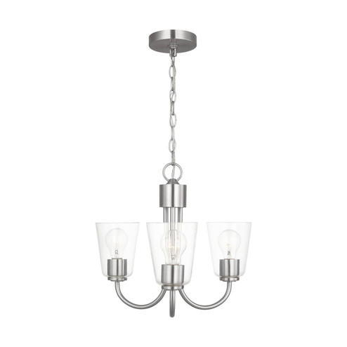 Miles Three Light Chandelier in Brushed Nickel (1|GLC1153BS)