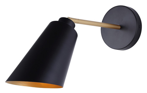 Rame One Light Vanity in Matte Black And Gold (387|IVL1178A01BKG)