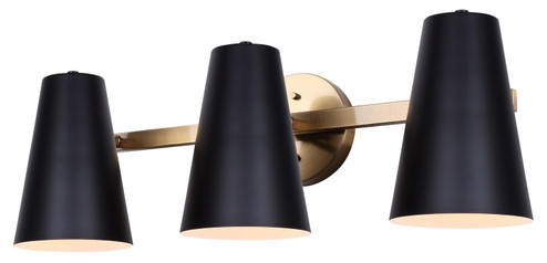 Harken Three Light Vanity in Gold (387|IVL1145A03BKG)