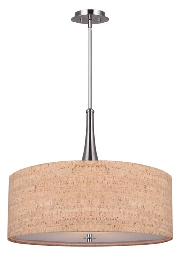 Eden Three Light Chandelier in Cork And Brushed Nickel (387|ICH2120B03BN22)